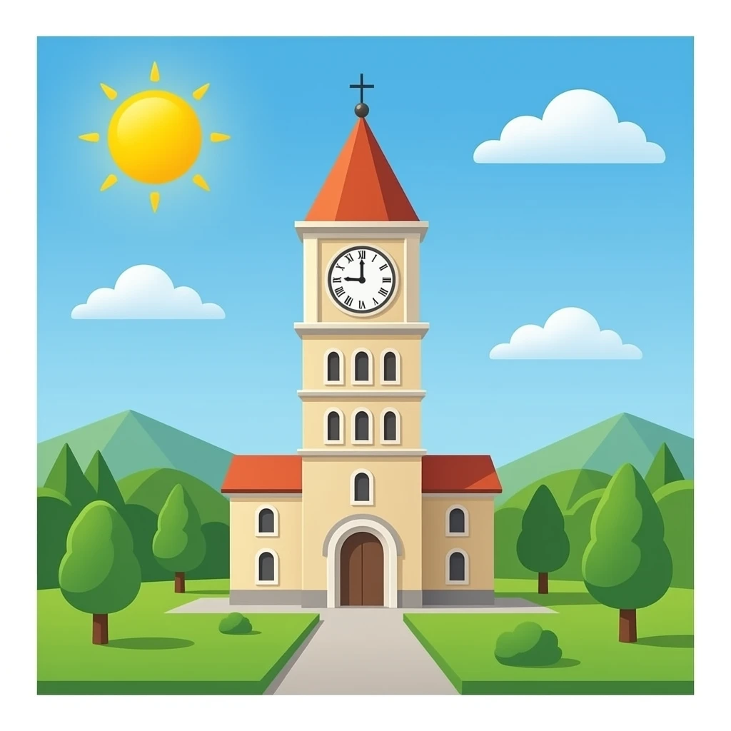 Clock tower emoji