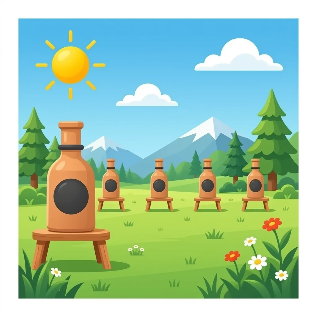 A clay pigeon shooting range emoji