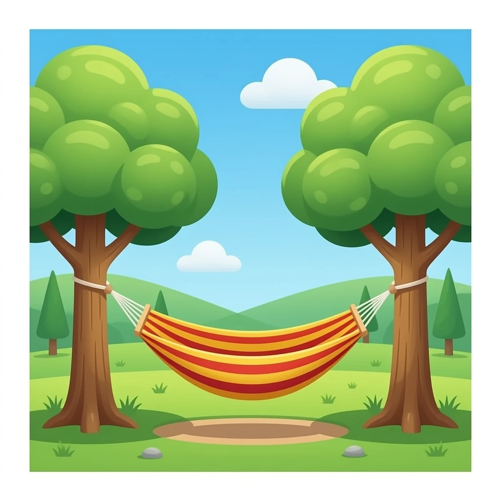 hammock between trees emoji