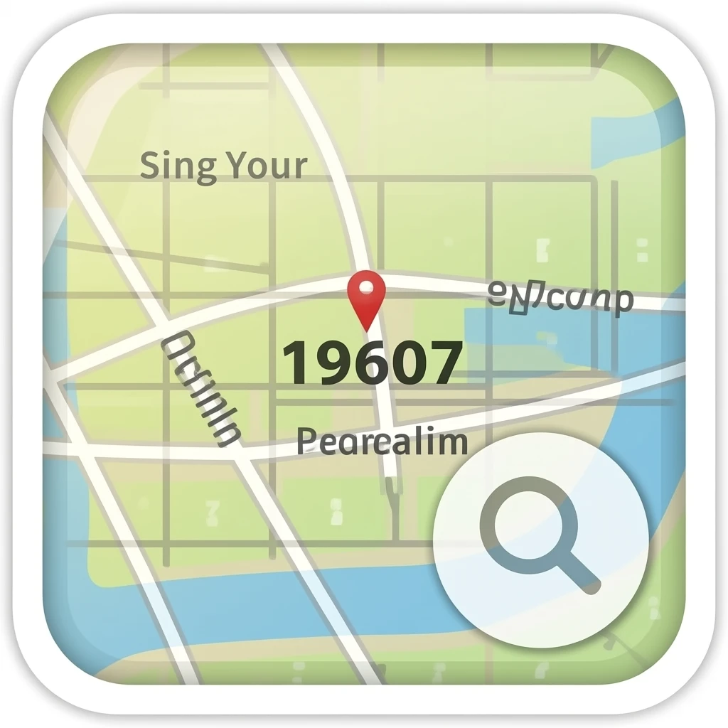 ZIP Code 19607 map square emoji