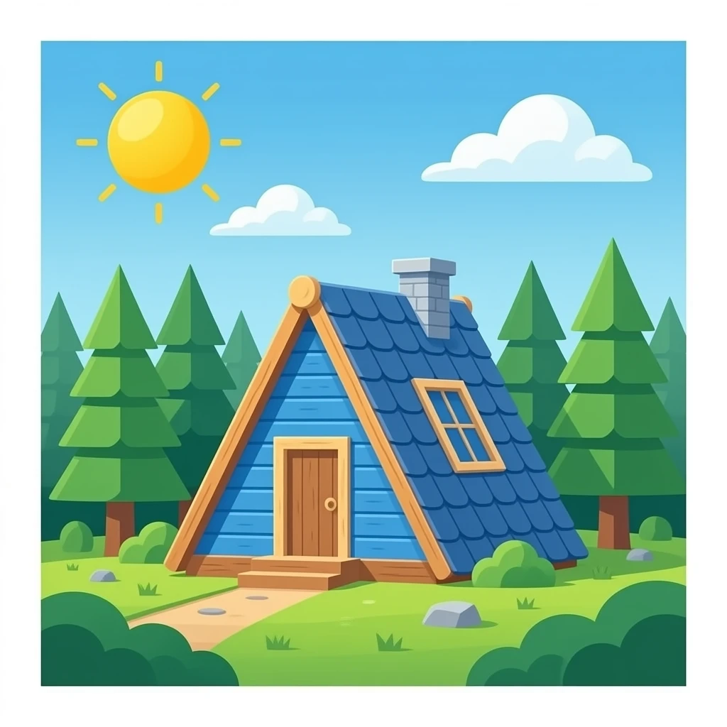Blue Aframe in forest emoji