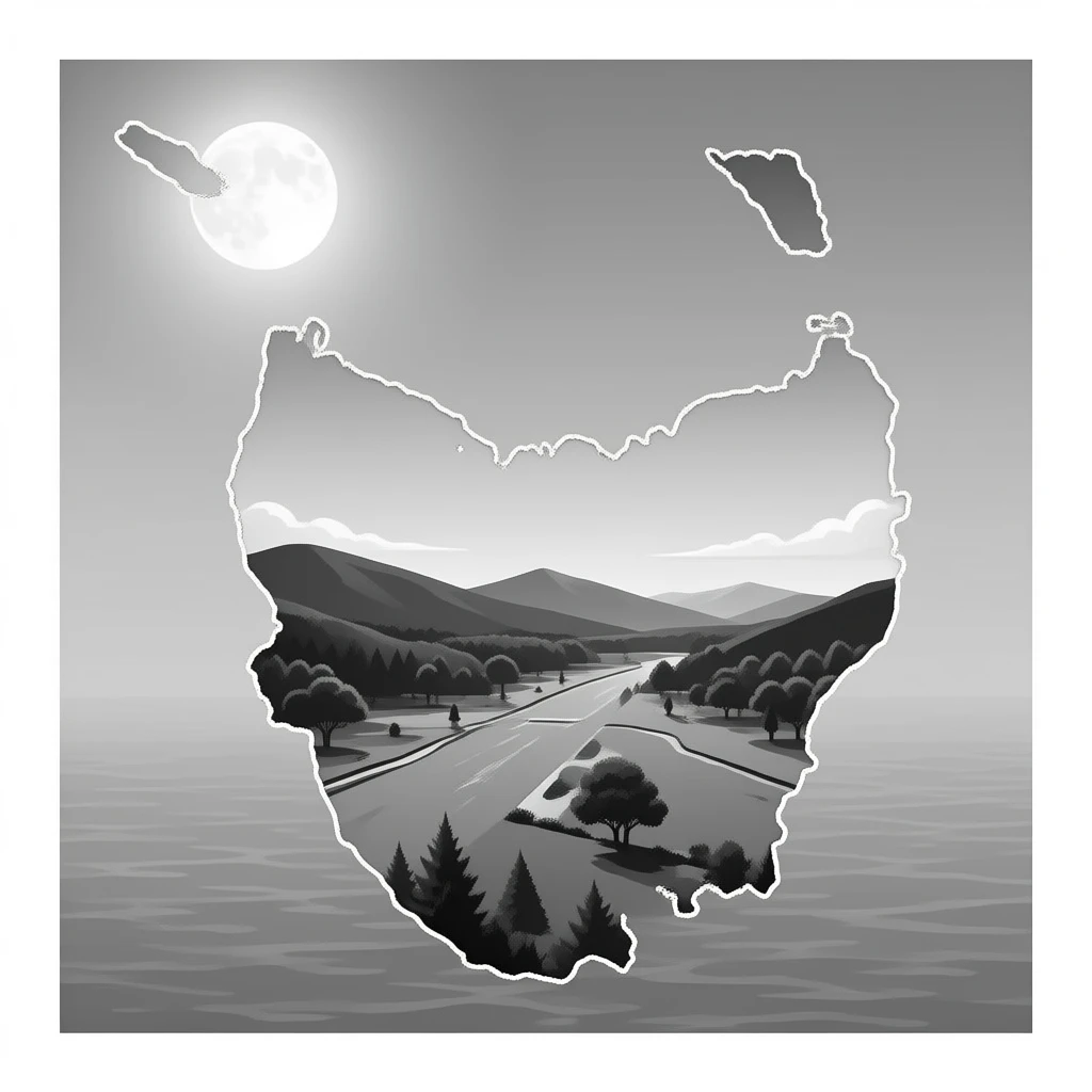 map of Tasmania black and white emoji