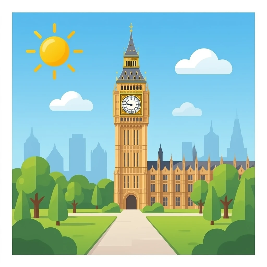 Clock tower emoji