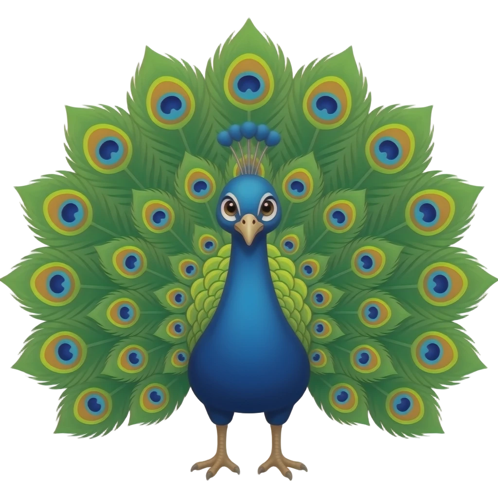 peacock face with tail emoji