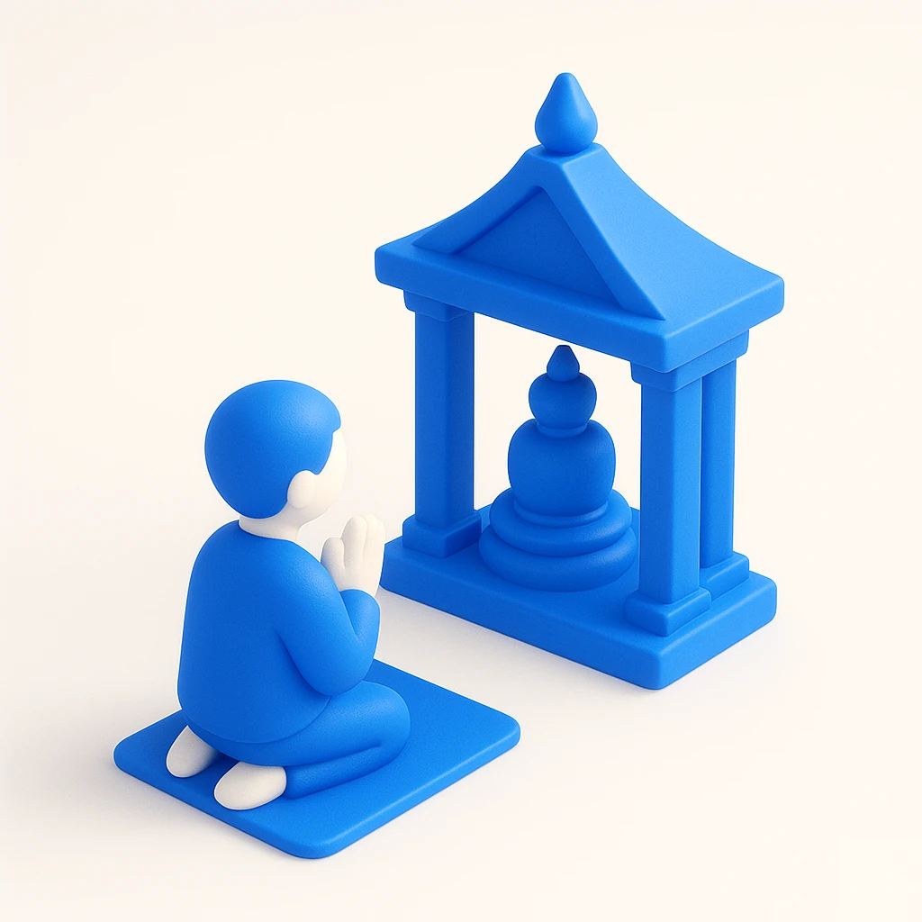 people praying in a Buddhist temple emoji