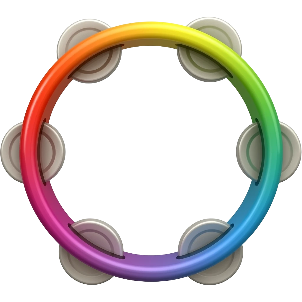 rainbow-colored tambourine emoji