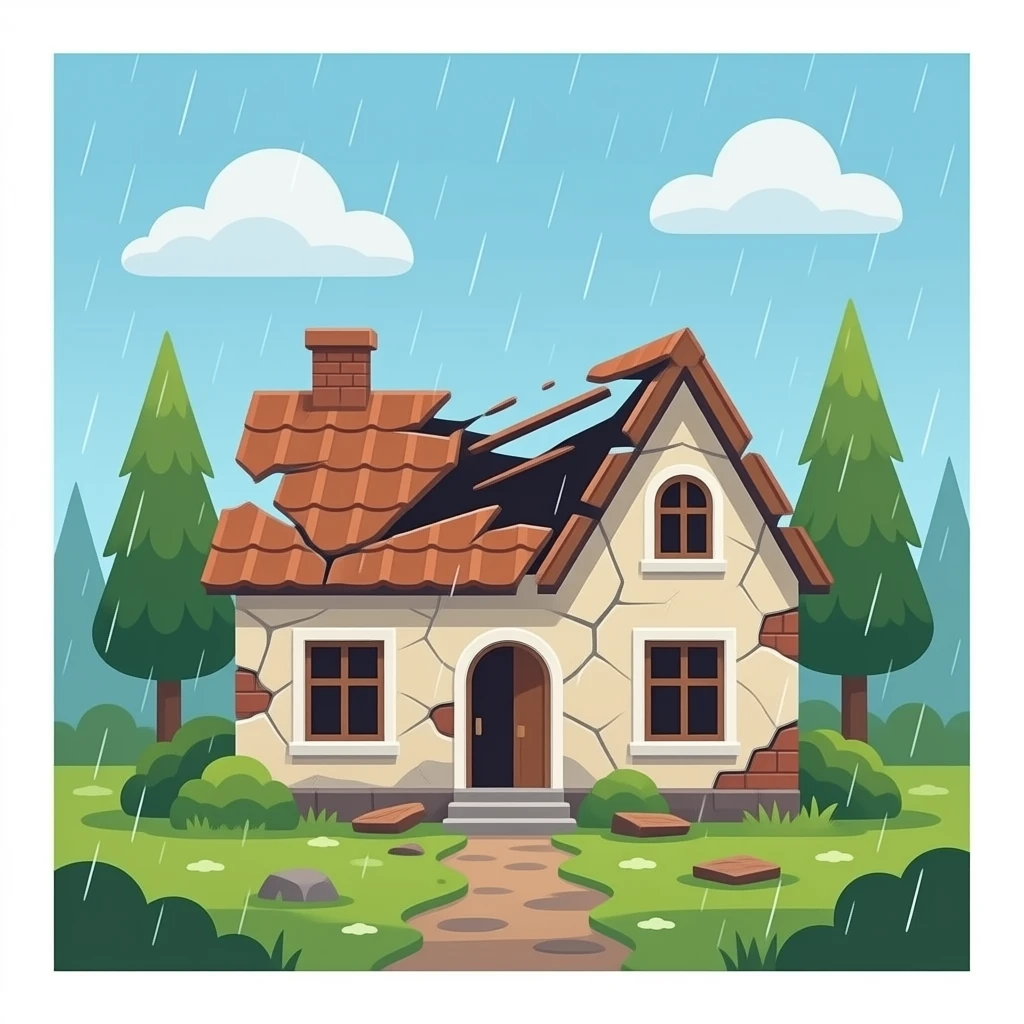 broken, damaged House emoji