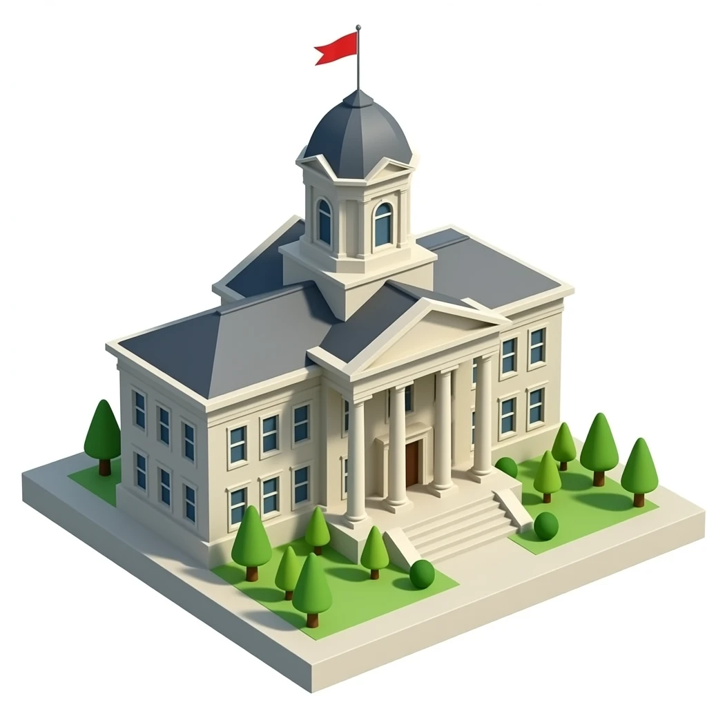 City hall  building 3d no background emoji