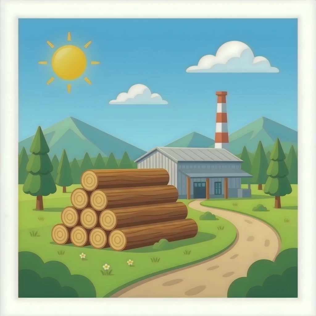 Lumber factory 3d no background emoji