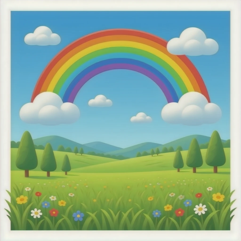 a rainbow with a grass emoji