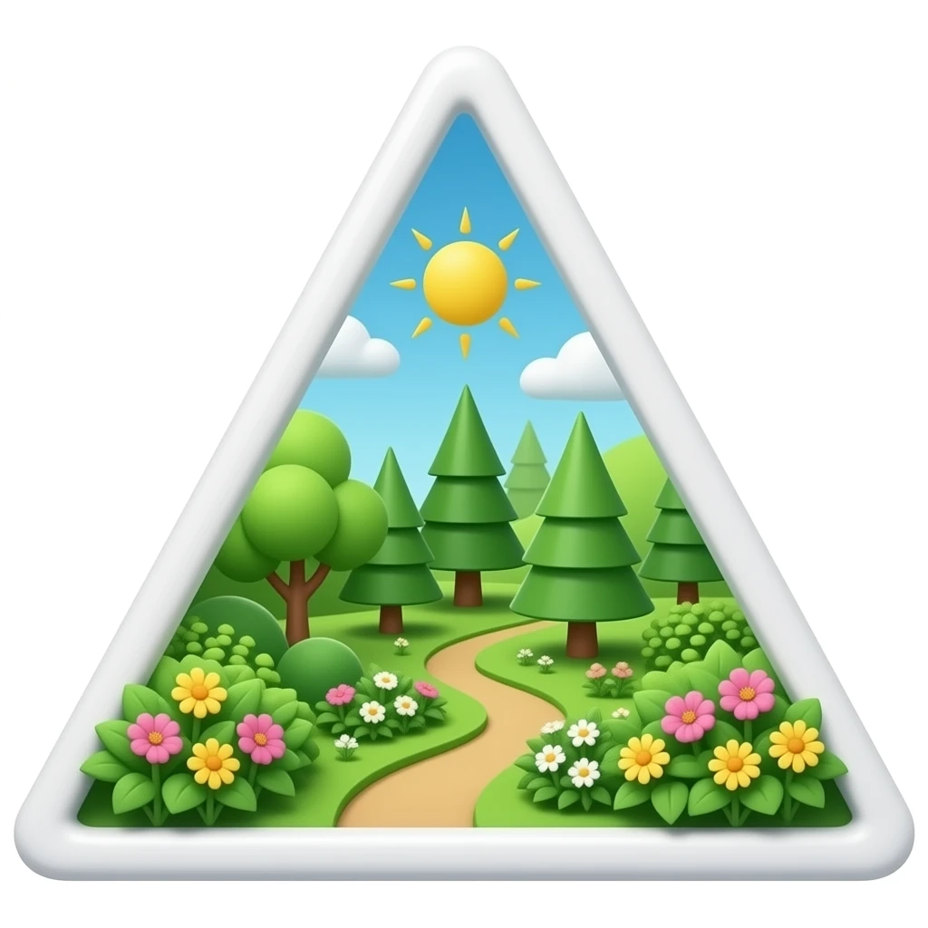 3D triangular garden emoji