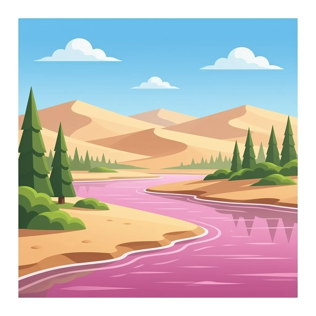 dunas de arena y agua rosada emoji