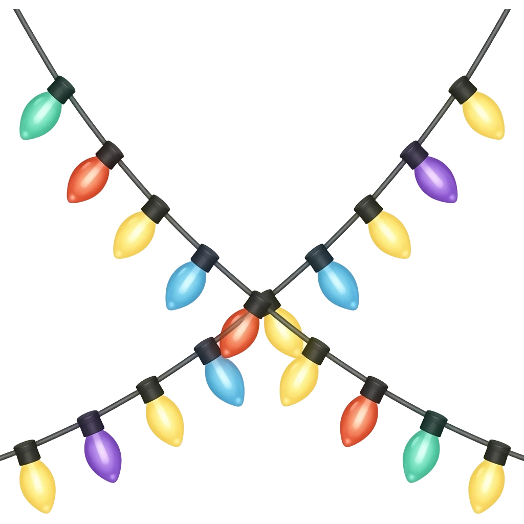string lights diagonally strung emoji