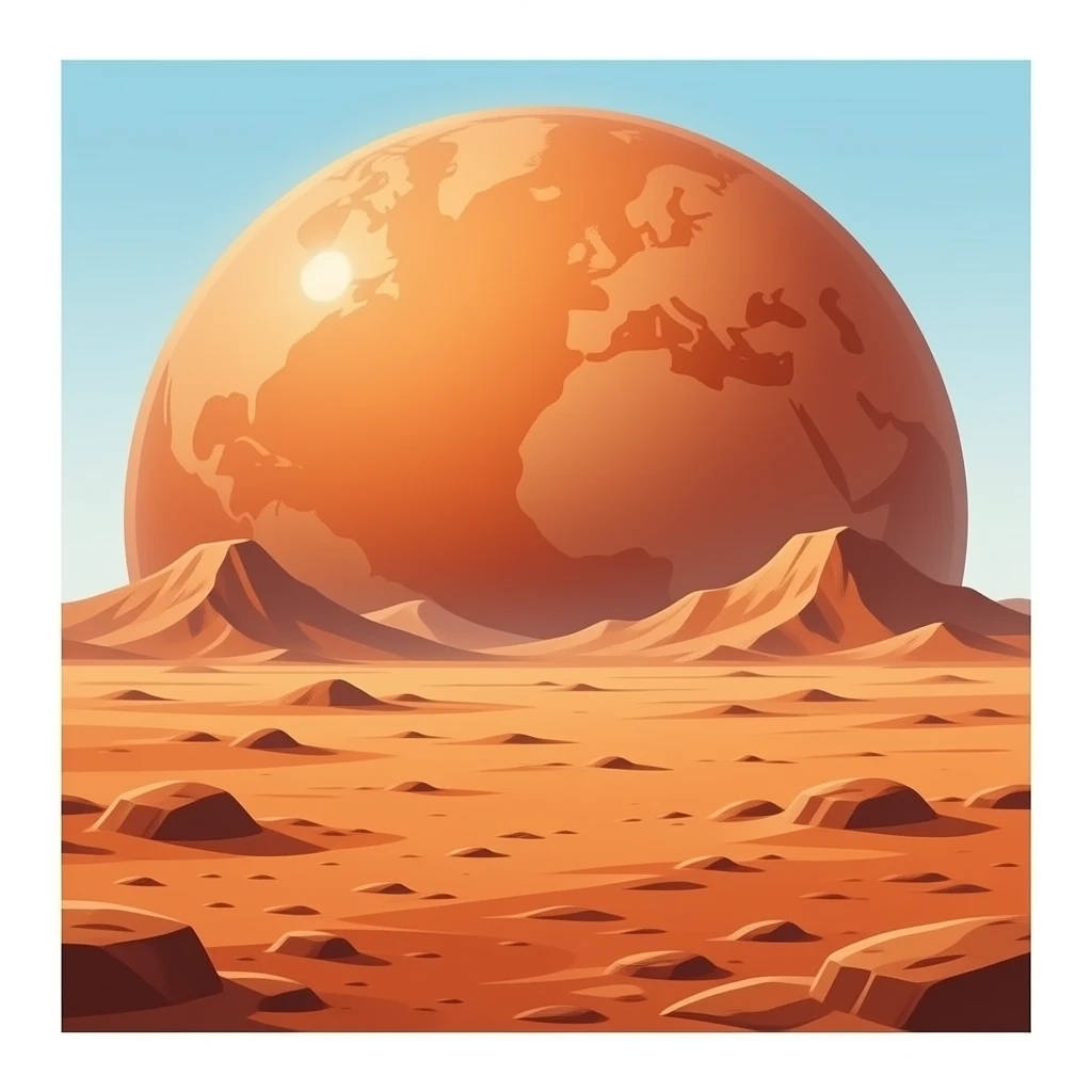 Mars, red planet emoji