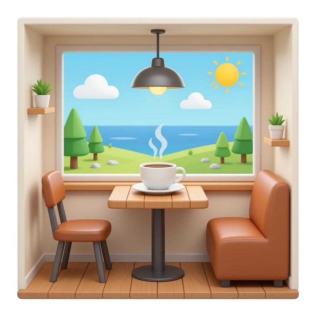 Cafe, 3d, coffee emoji