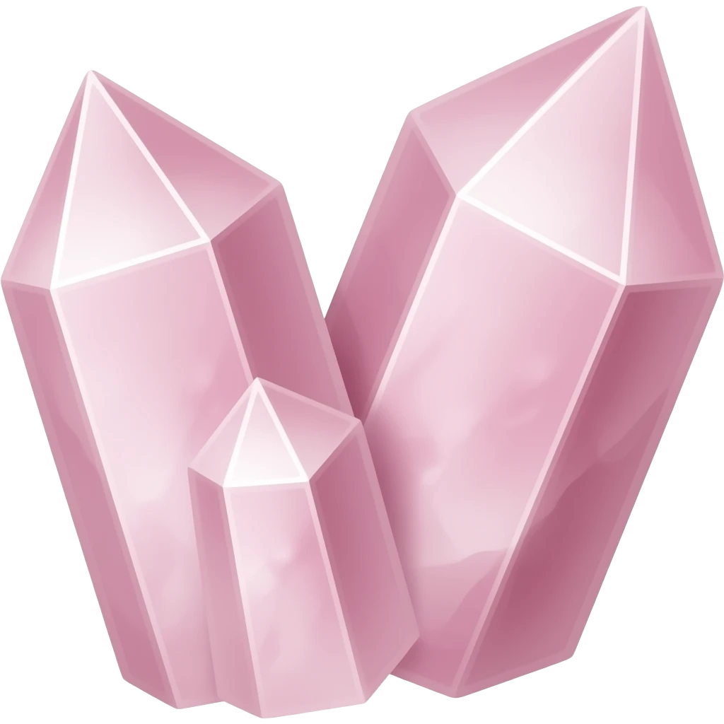 Two rose quartz crystal  joined together beautiful emoji