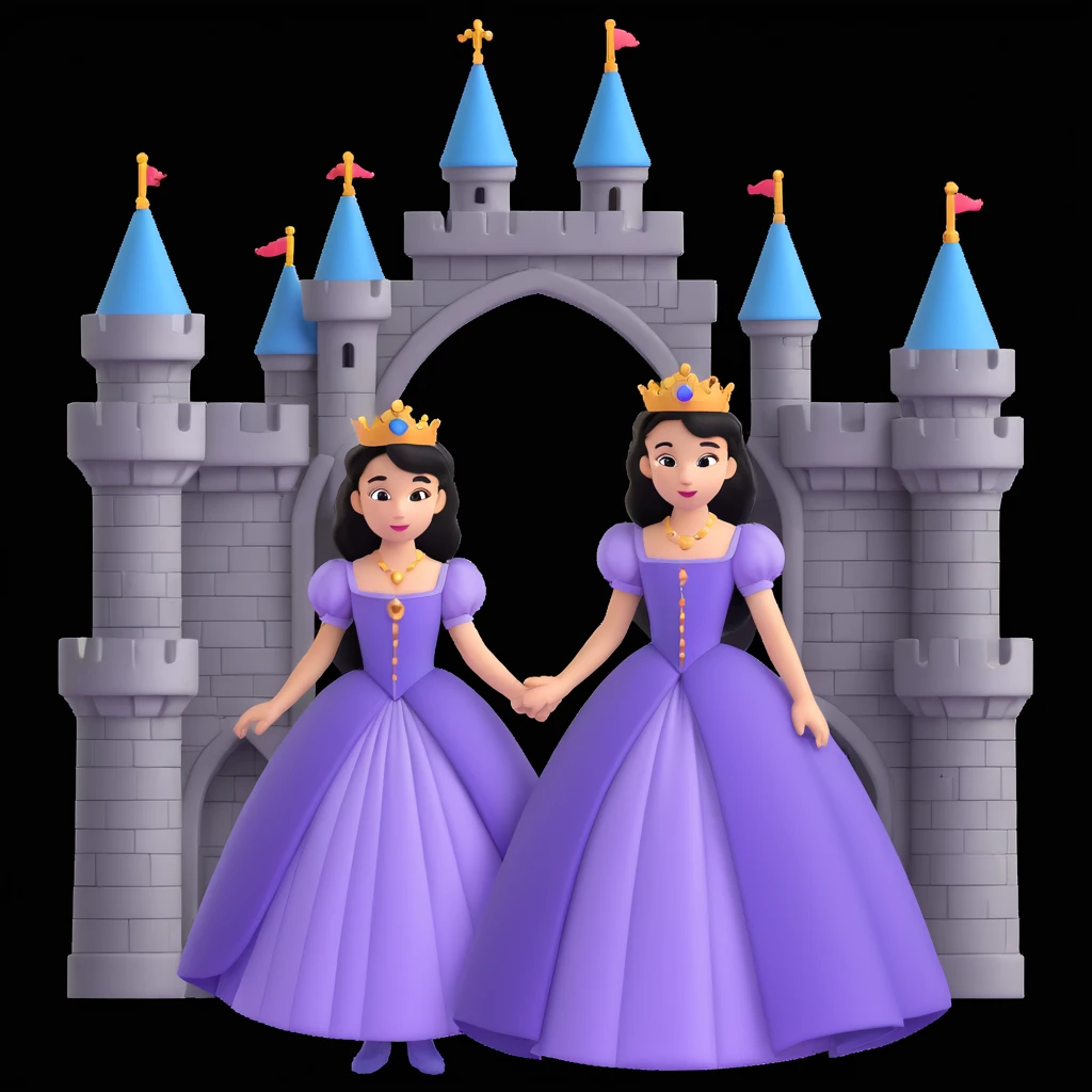 prince and princess disny dress close up photo in castle emoji