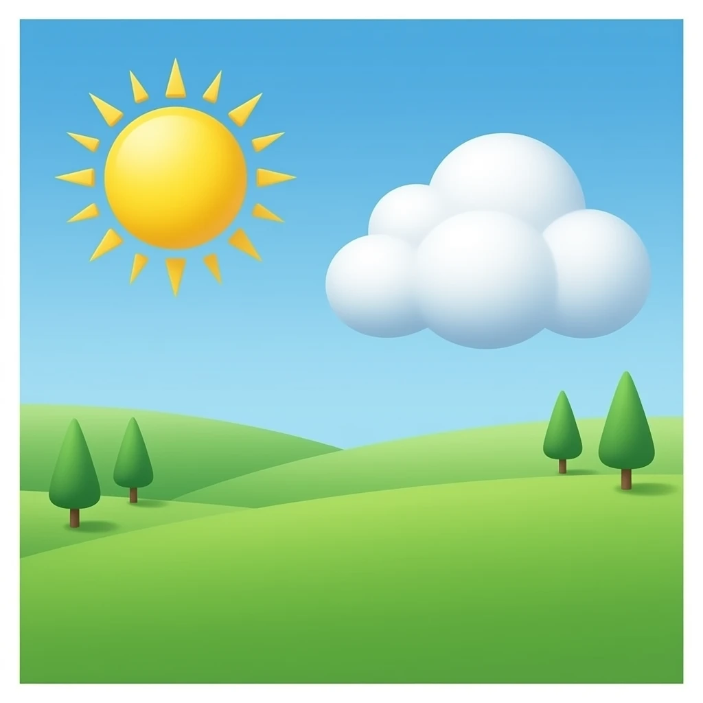 sun and cloud without any face emoji