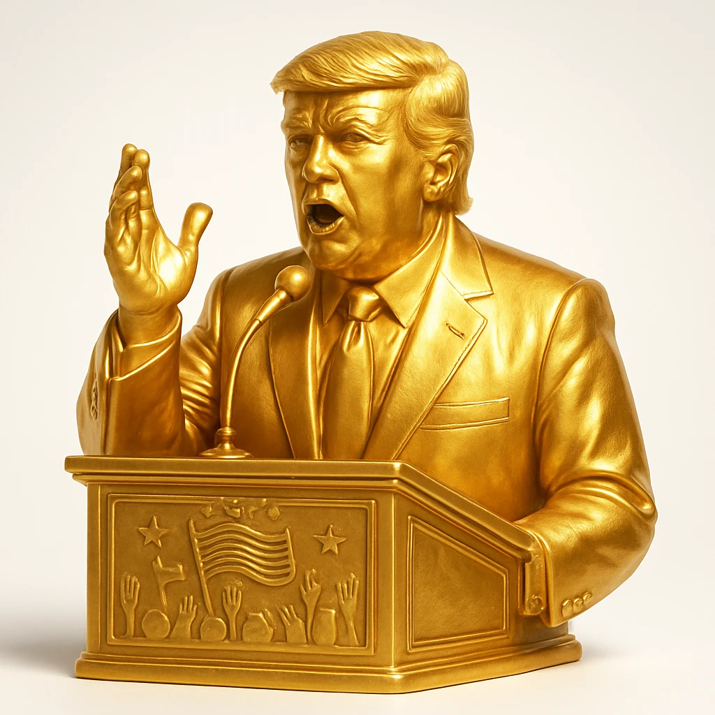Donald Trump speaking at a rally emoji