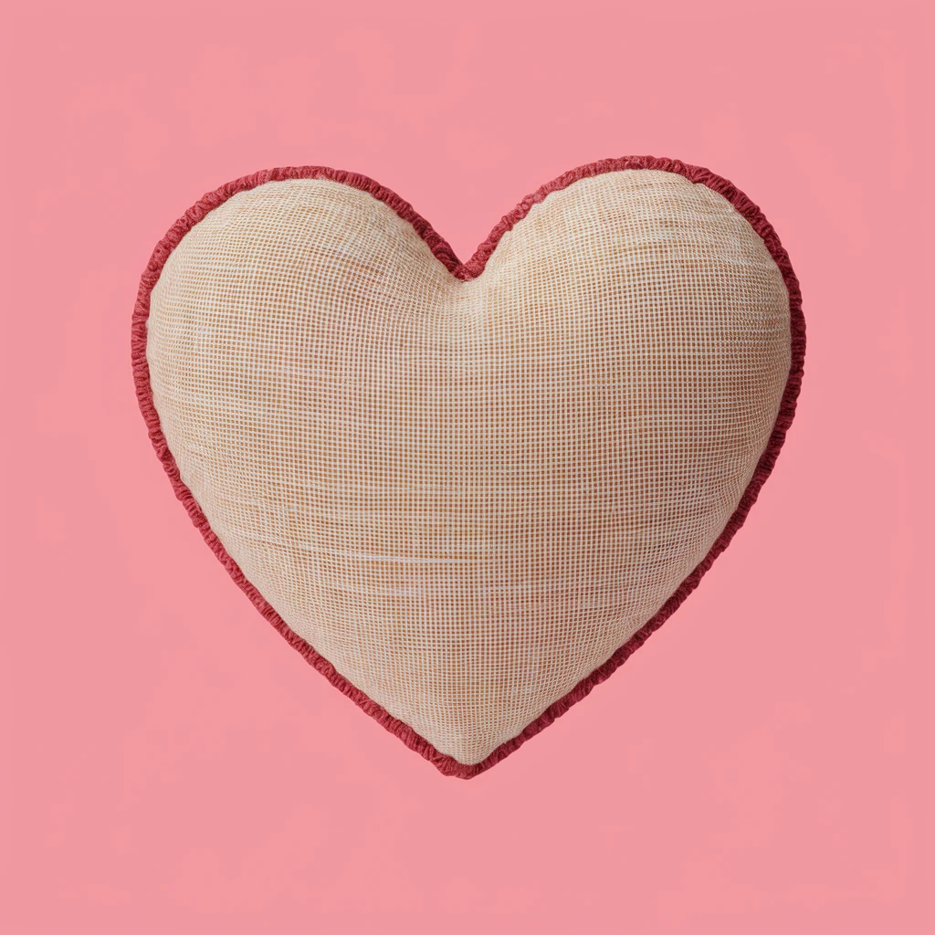 heart with a soft linen texture emoji