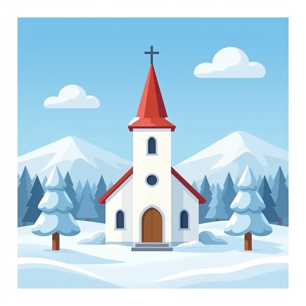 iglesia en lugar frio emoji