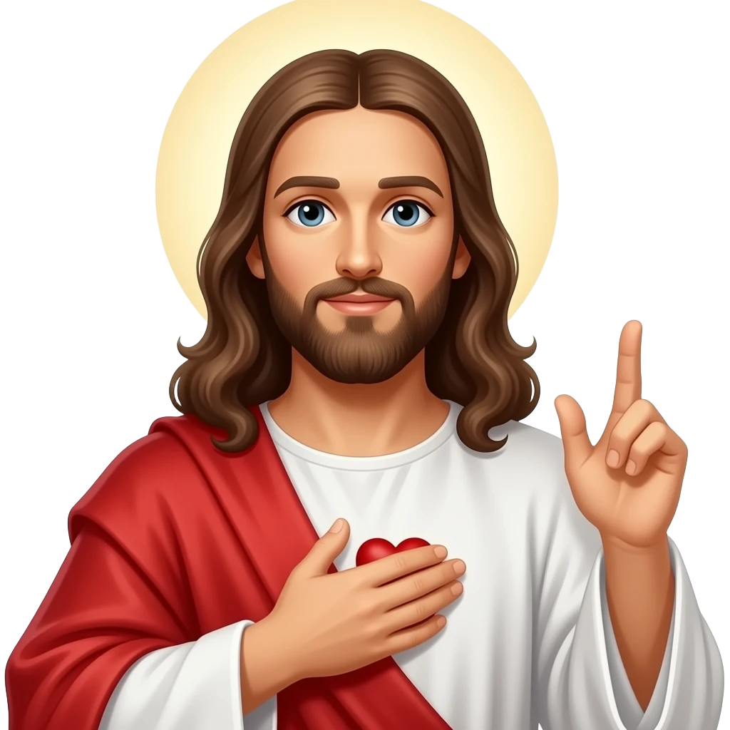 jesus tocando su corazon y prometiendo algo emoji