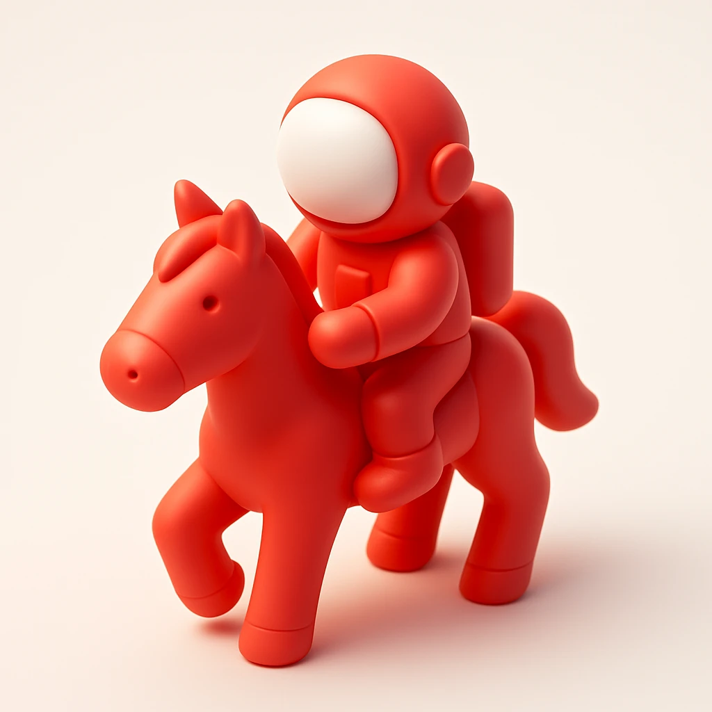 astronaut on horseback with stars in background emoji