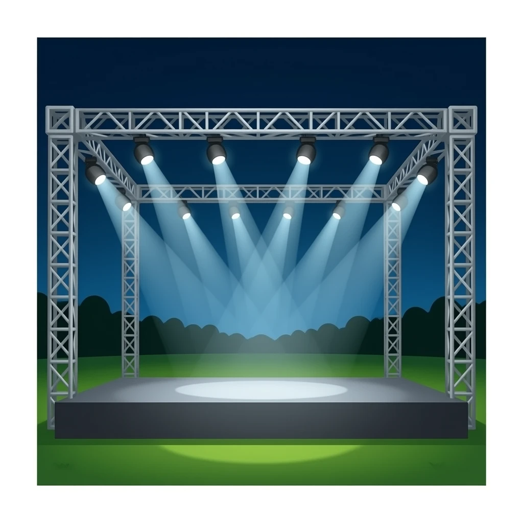stage, truss frame, angle, light emoji