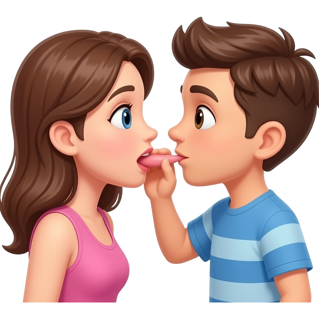 Boy putting his dick in a women's mouth emoji
