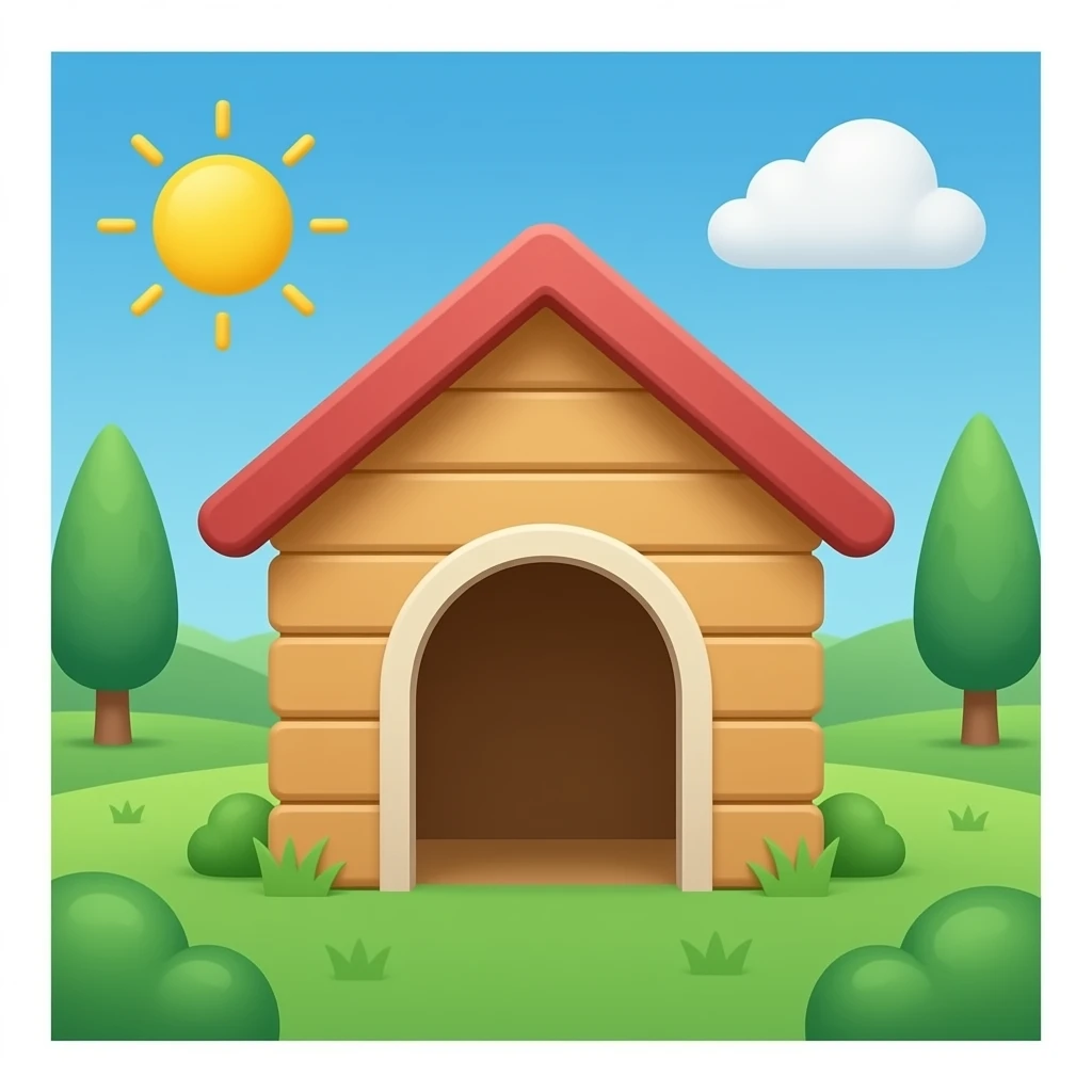 doghouse without a dog emoji