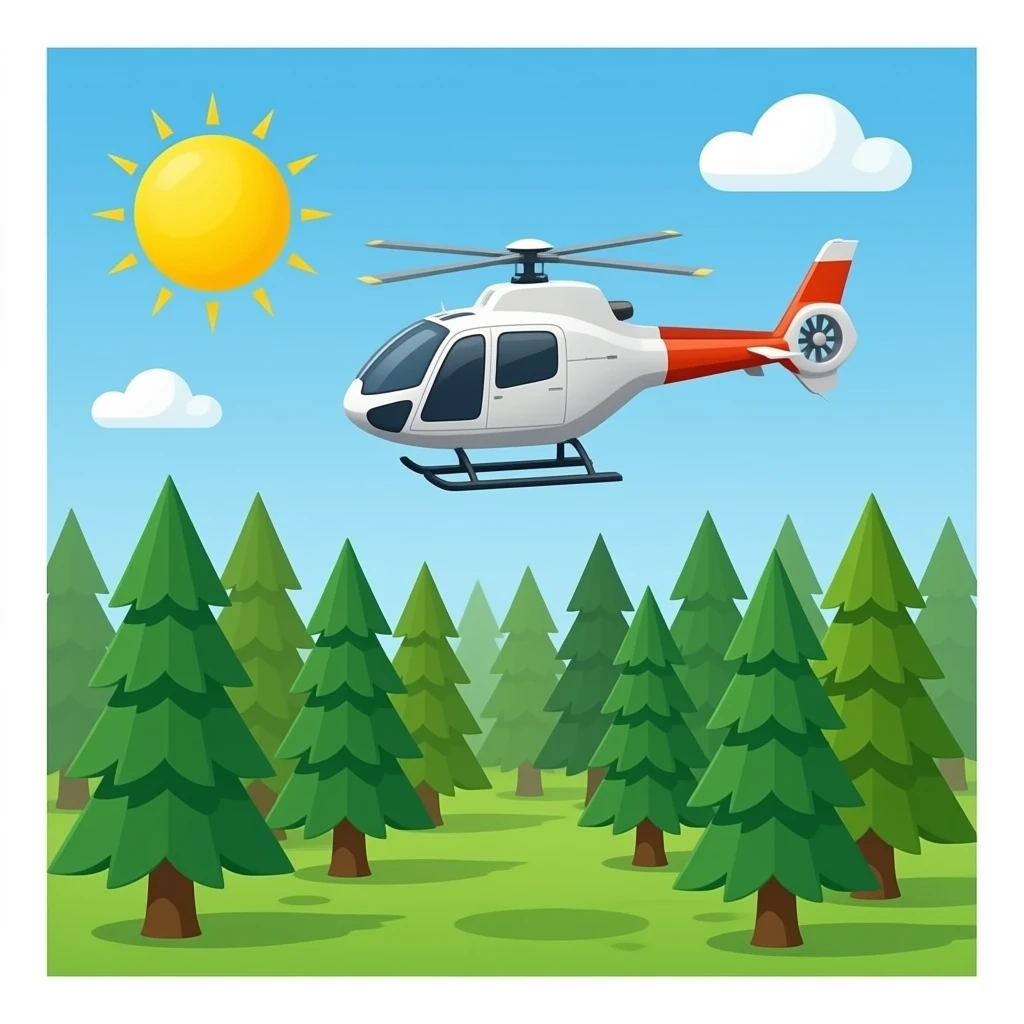 🚁🌲🌲🌲🌲 emoji