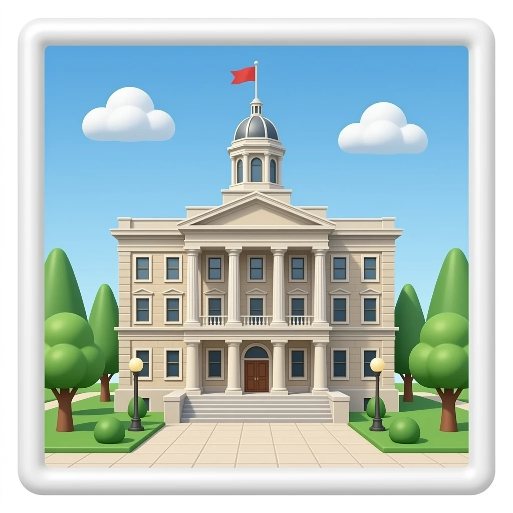 City hall 3d building emoji no background emoji