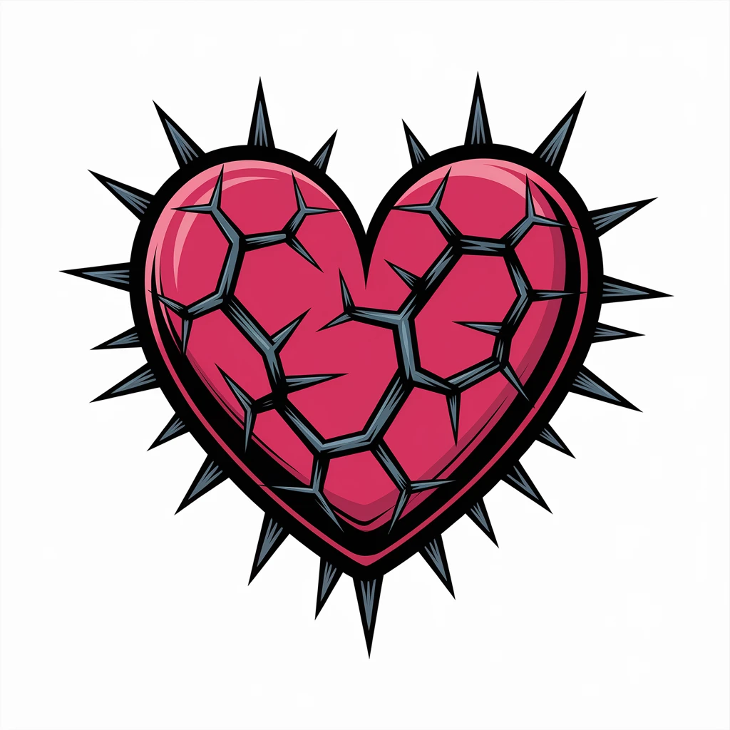 gothic heart with black thorns emoji