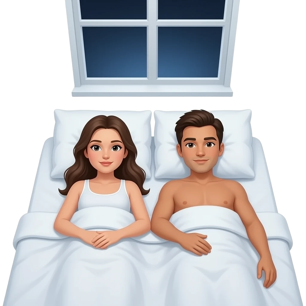 naked couple laying on a bed emoji