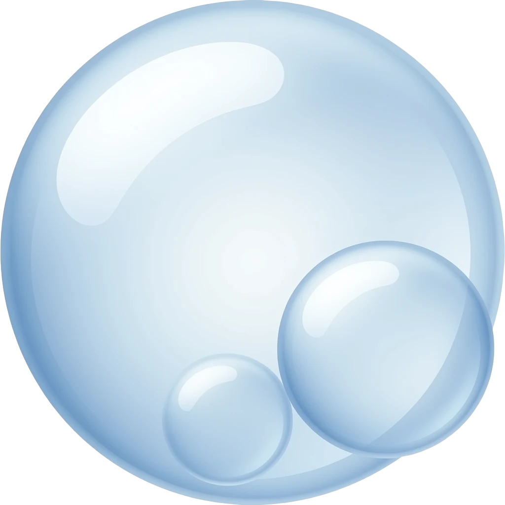 three clear tiny soap bubbles in air without human emoji
