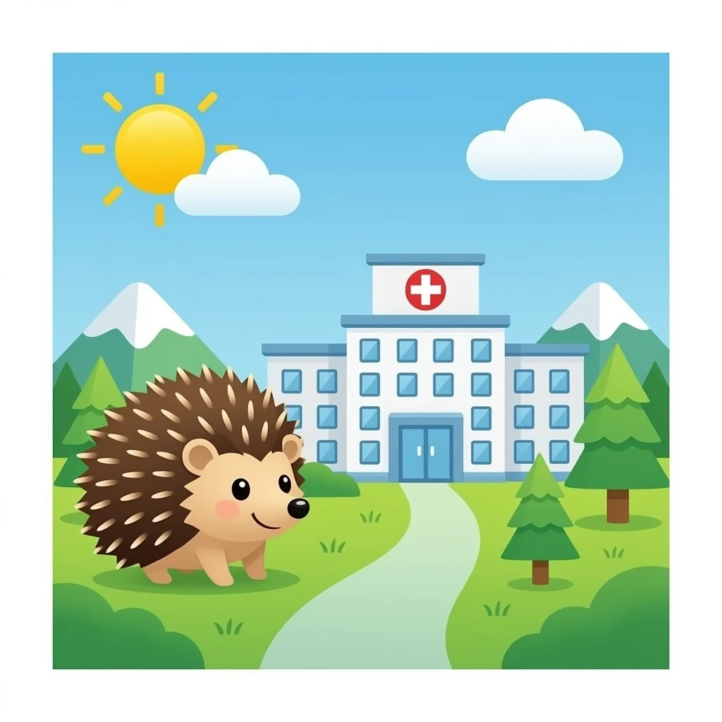 Hedgehog and hospital emoji