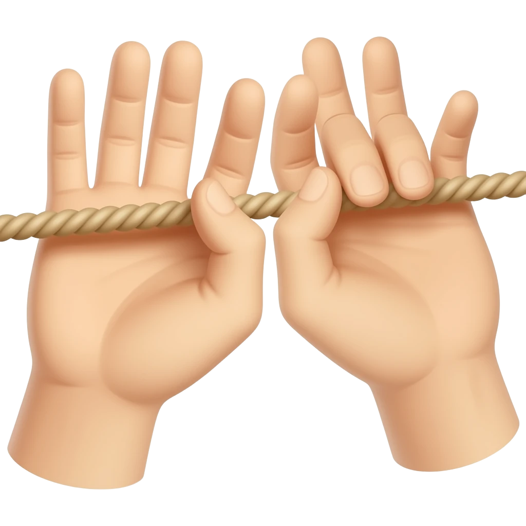pulling a rope only hands emoji
