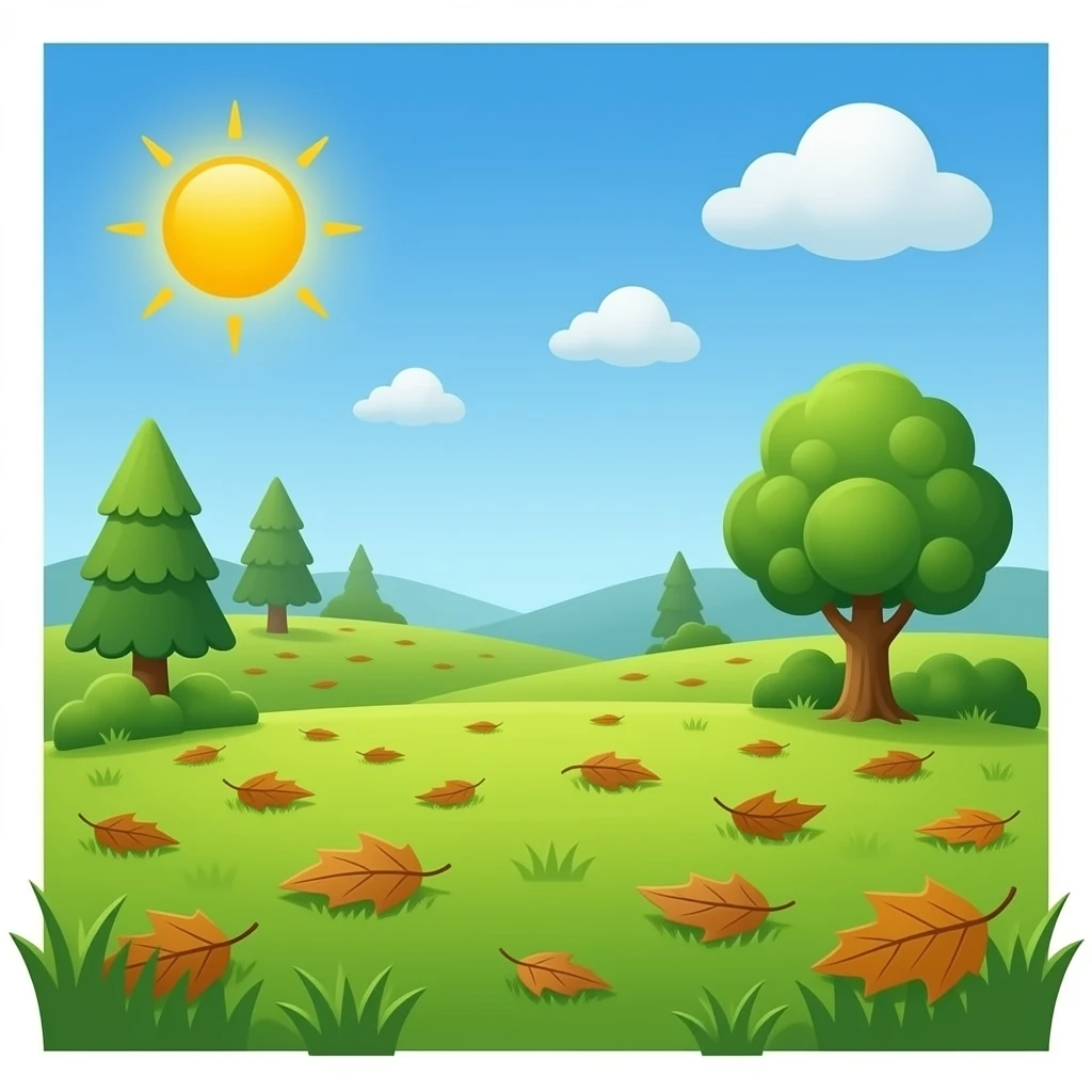 🟩 ground with Brown leaves emoji