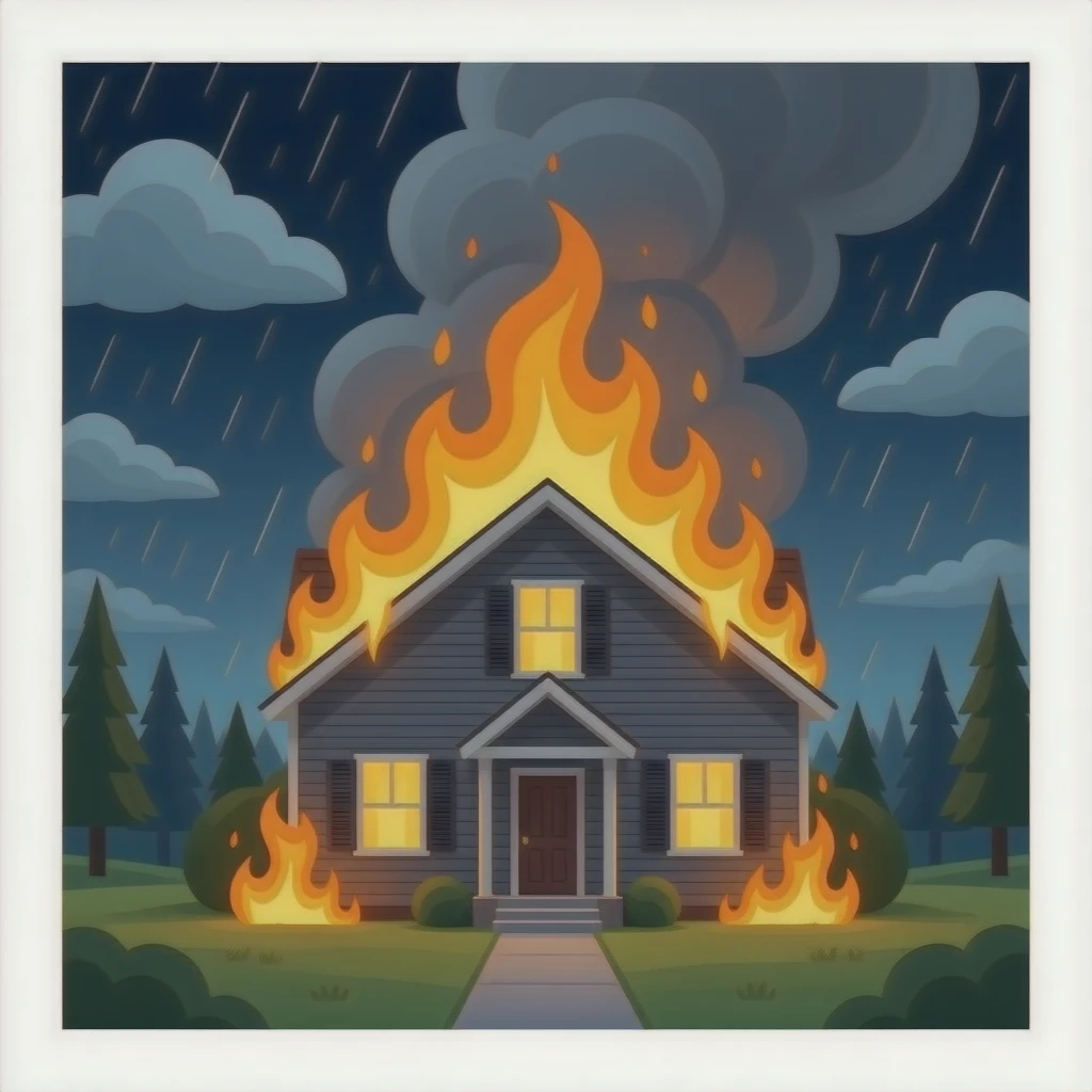 House on fire emoji