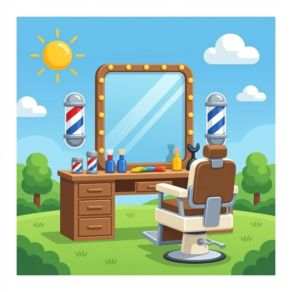 mirror and barber setup emoji