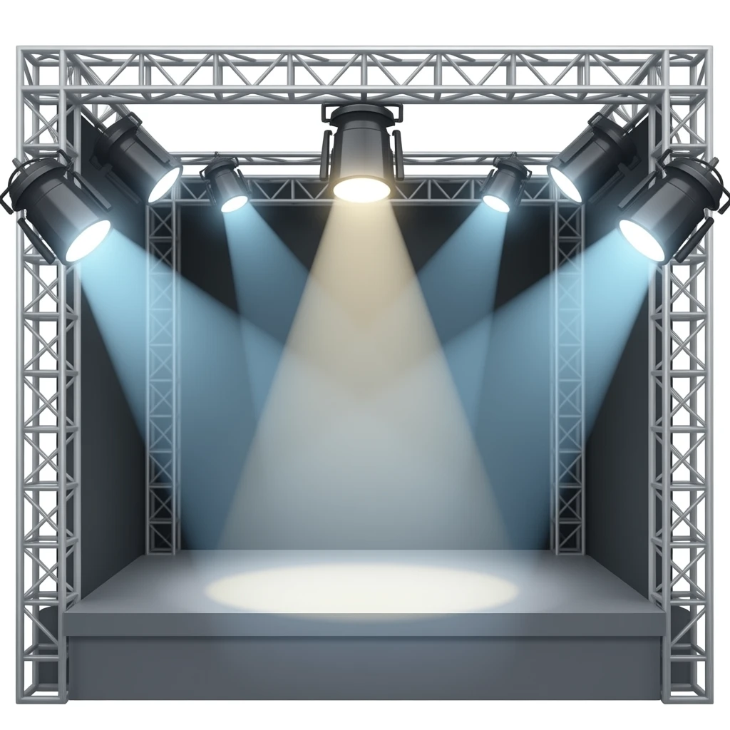 stage, truss frame, angle, light emoji