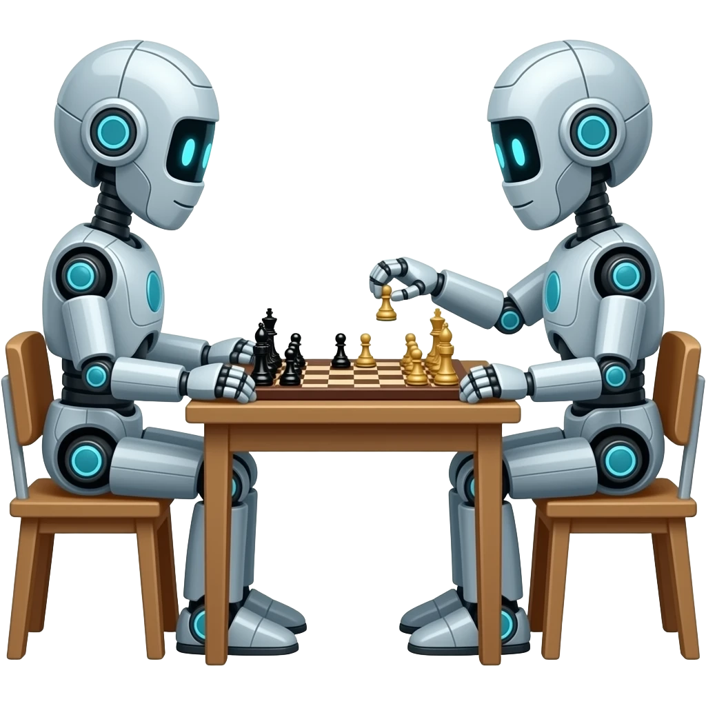 two robot playing chess emoji