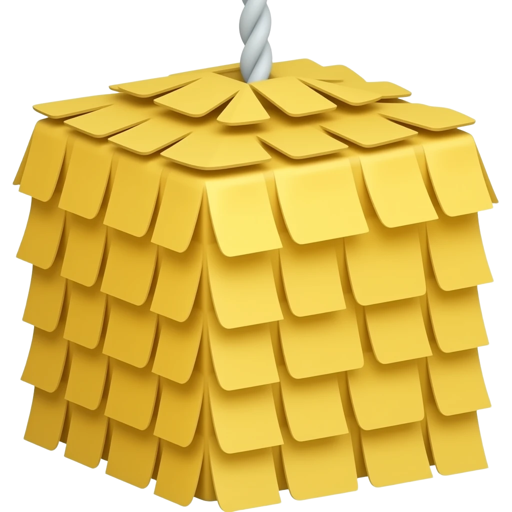 yellow box piñata with string emoji