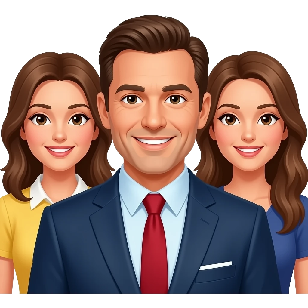 a man sorounded by women emoji