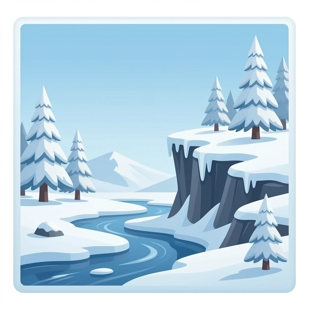 Frozen cliff emoji