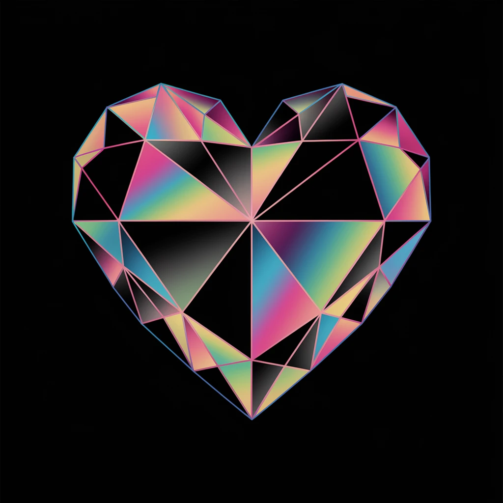 heart with a crystal prism effect emoji