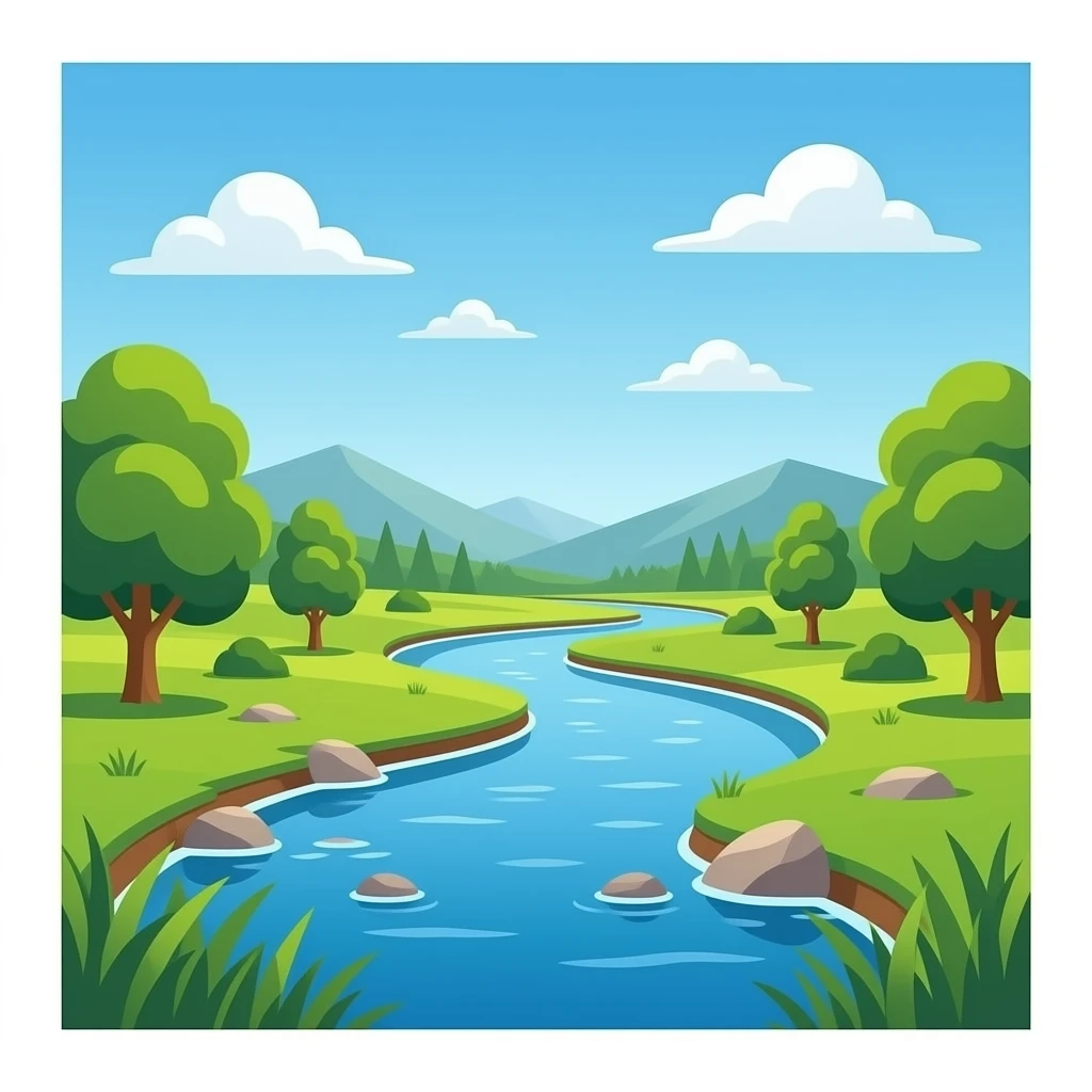 pixeled single river emoji