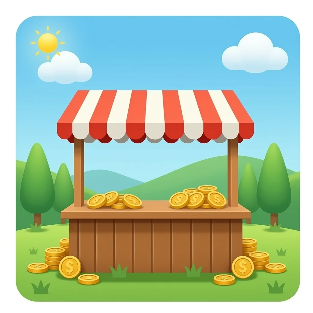 Stall with Coins emoji