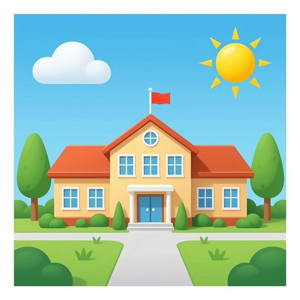 kindergarden build on png background emoji