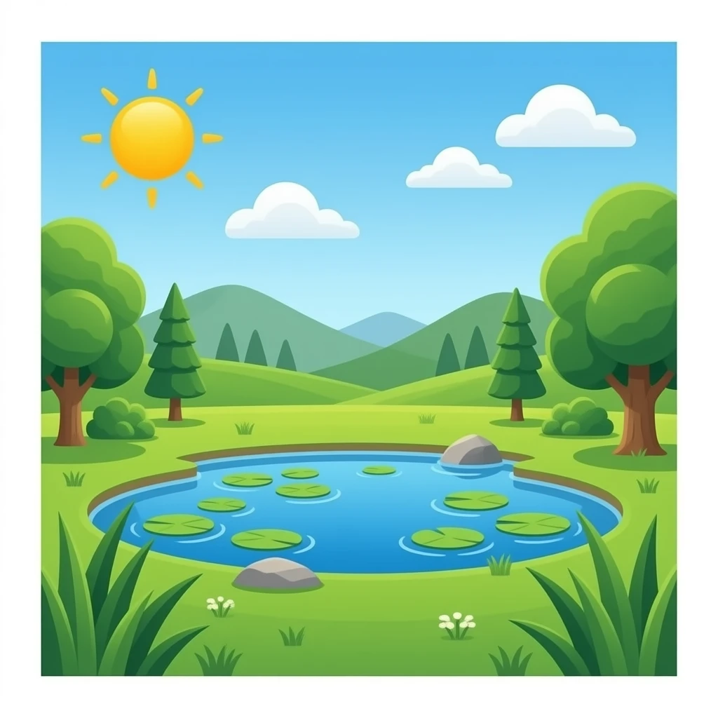 pond solid white background emoji